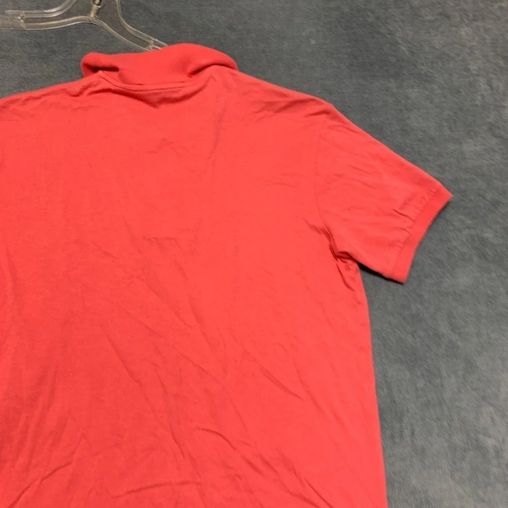 Ralph Lauren Polo Sport Shirt Mens Large Orange Cotton Golf Performance 1/4 Zip